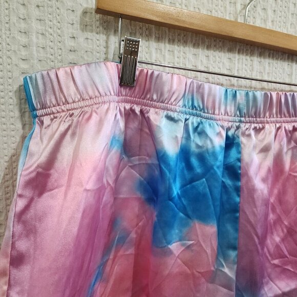 Taylor Swift Tie Dye Cotton Candy Lover Era Satin Pajama Shorts Plus Size 3X - Picture 7 of 13